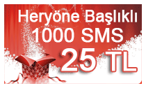 Toplu SMS Y�lba�� Paketi 1000 SMS 25 TL.